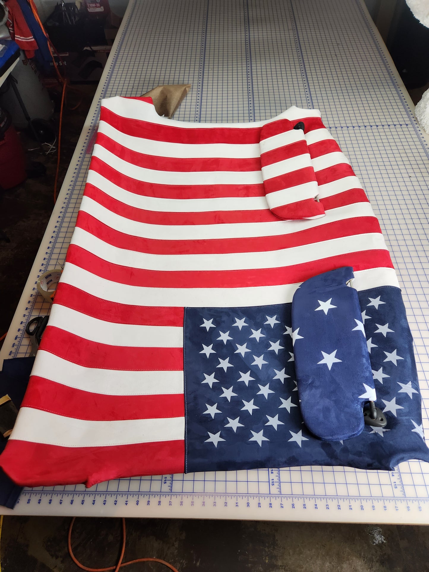 Suede American Flag Headliner Kit for Crew / Quad Cab Trucks