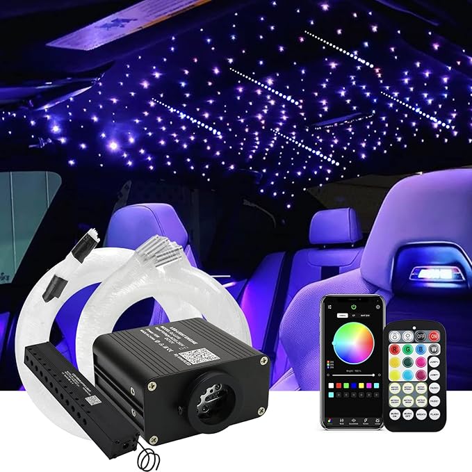 450 PCS Twinkle and Metero Shooting Starlight - 0.03in 6.5ft LED 16W Fiber Optic