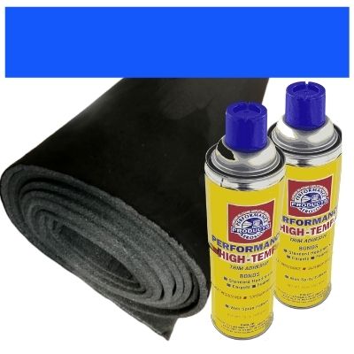 108" x 60" Stretch Suede Headliner With Foam Backing and 2 Spray Adhesive