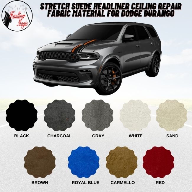 Material de tela para reparación de techo de gamuza elástica para Dodge Durango
