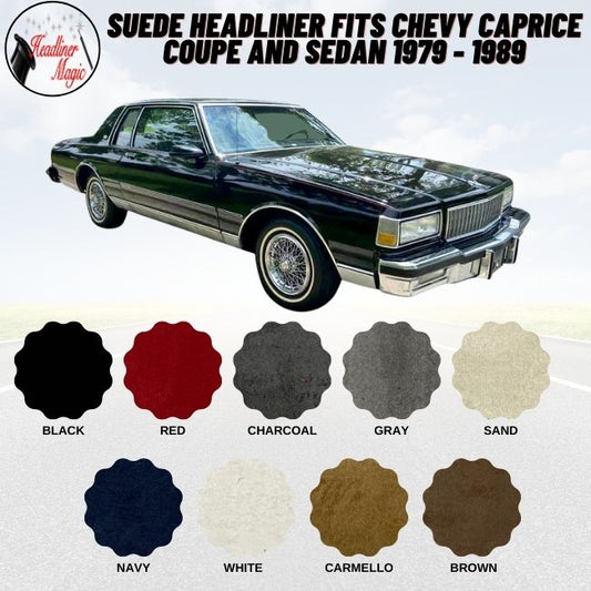 Revestimiento de gamuza para techo de Chevy Caprice Coupe y Sedán 1979-1989