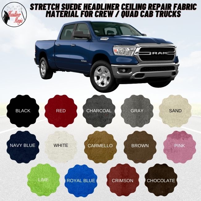 Tejido de gamuza elástica para revestimiento de techo de camionetas con cabina doble o cuádruple