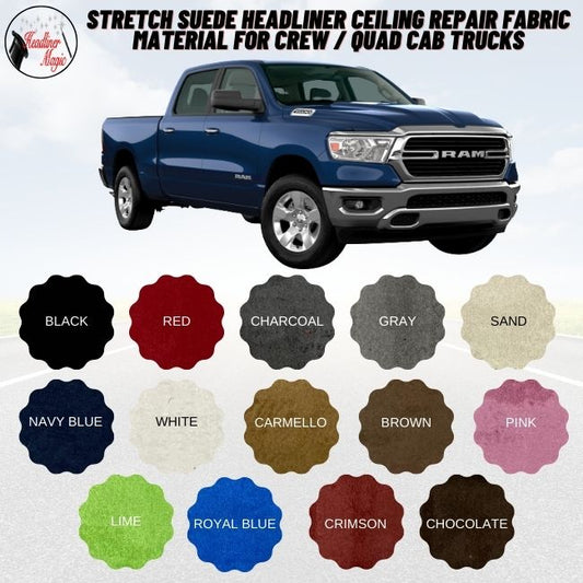 Tejido de gamuza elástica para revestimiento de techo de camionetas con cabina doble o cuádruple