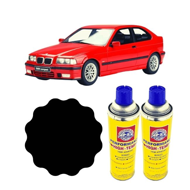 Black Stretch Suede Headliner Fits BMW 3 SERIES E36 Compact