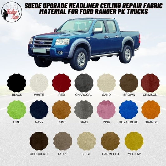 Material de tela para reparar el techo del techo con gamuza para camionetas Ford Ranger PK