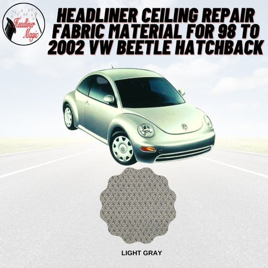 Material de tela para reparar el techo del techo de los modelos VW Beetle Hatchback de 1998 a 2002