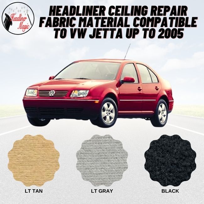 Material de tela para reparación de techo de automóvil compatible con VW JETTA hasta 2005