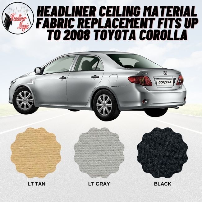 Reemplazo de tela para el techo del techo del automóvil Se adapta a modelos Toyota Corolla hasta 2008