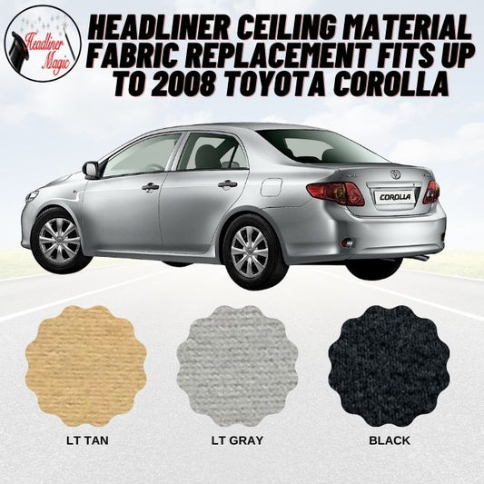 Reemplazo de tela para el techo del techo del automóvil Se adapta a modelos Toyota Corolla hasta 2008
