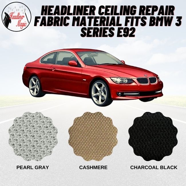 Headliner Fabric Material Fits E36 BMW 3 Series - Clear Gray / No - Sunroof / Yes - A B C PILLARS