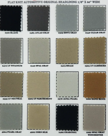 Flat Knit Style Headliner 1/8" Foam Backing - Wholesale - Headliner Magic Flat Knit Style Headliner, Wholesale