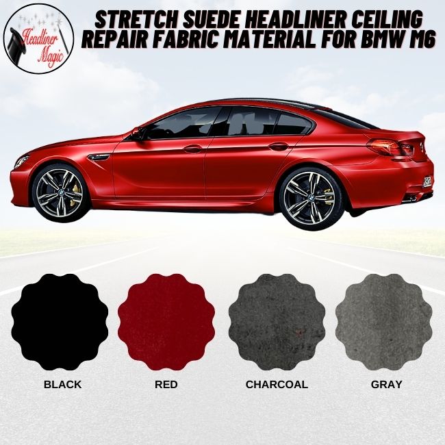 Stretch Suede Headliner Ceiling Repair Fabric Material for BMW 525i - Charcoal