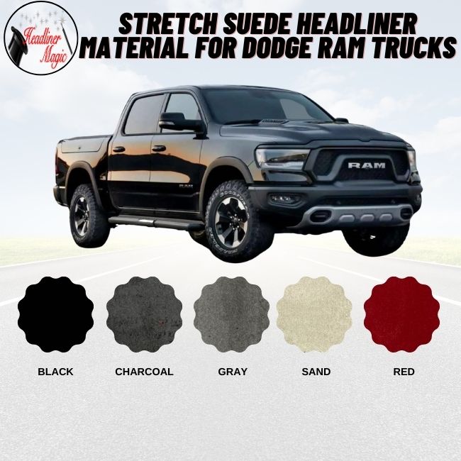 Material de revestimiento de gamuza elástica para camionetas Dodge Ram