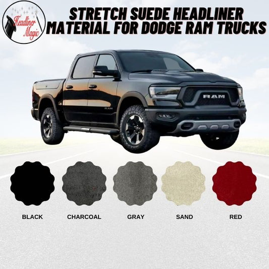 Stretch Suede Headliner Material for Dodge Ram Trucks