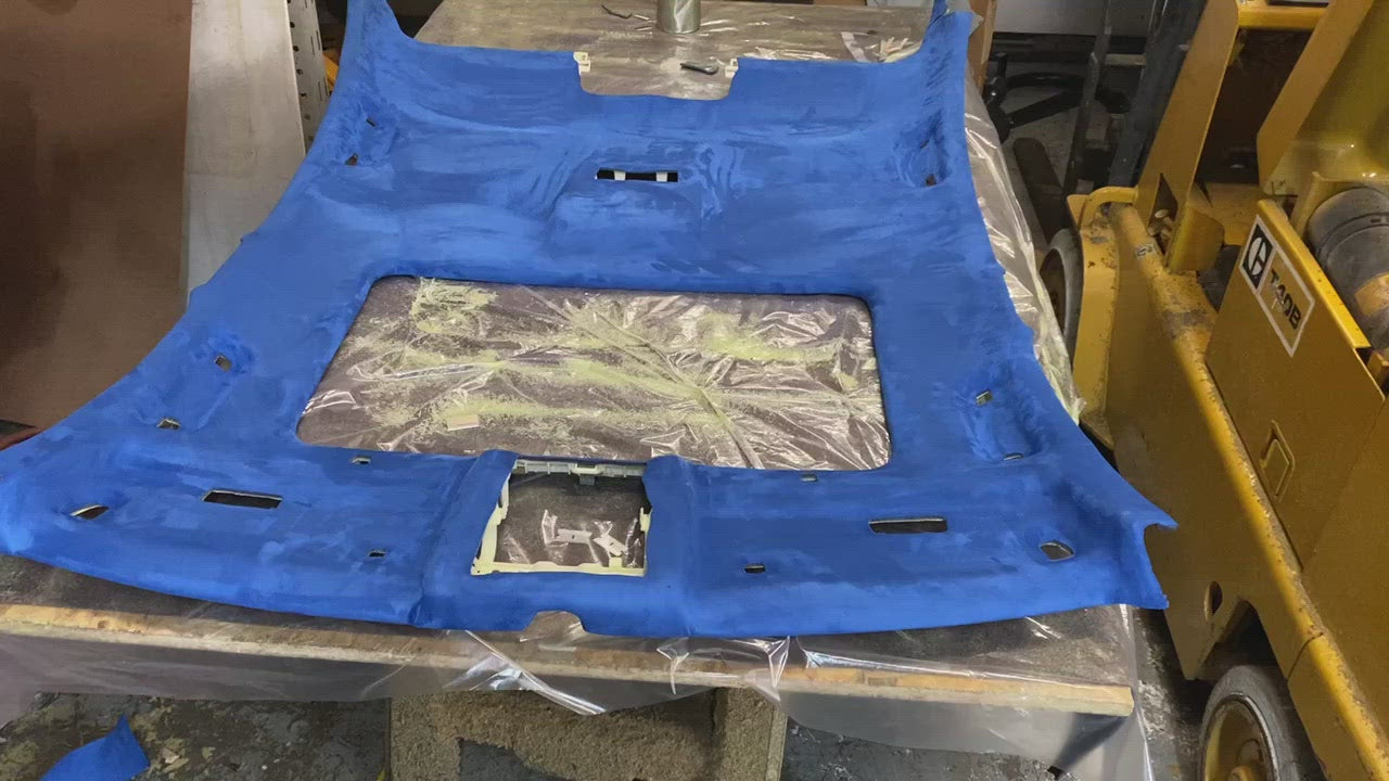 Royal Blue Stretch Suede headliner