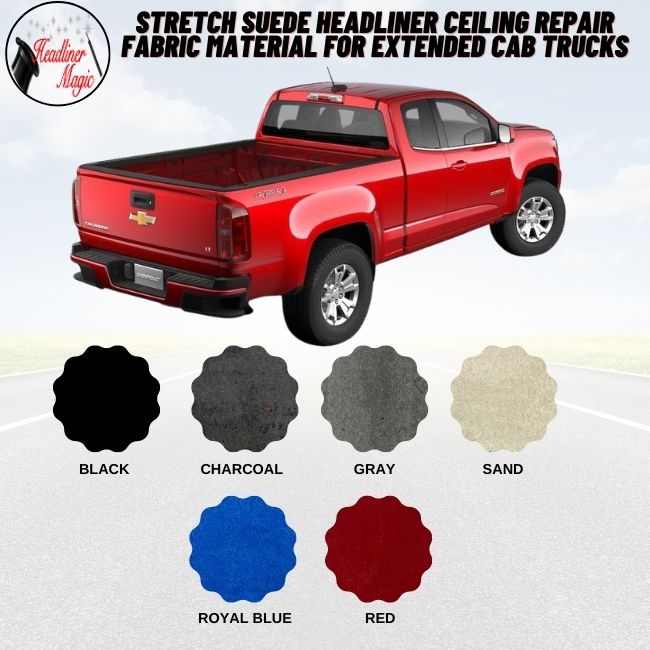 Stretch Suede Headliner Ceiling Repair Fabric Material for Crew / Quad Cab Trucks - Crimson / Headliner Board Only