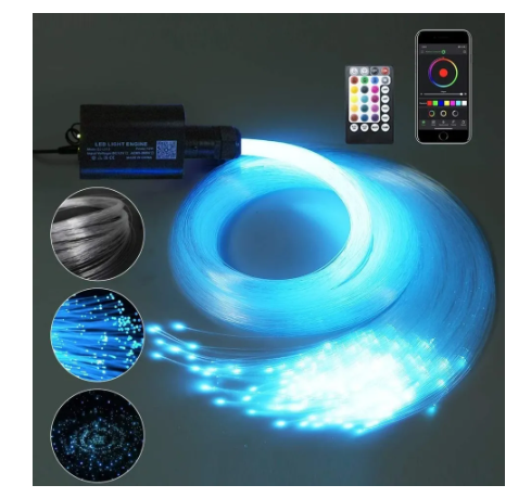 300 PCS - 0.03in 6.5ft LED 16W Fiber Optic Ceiling Star Light Kit - Headliner Magic Starlight Kits