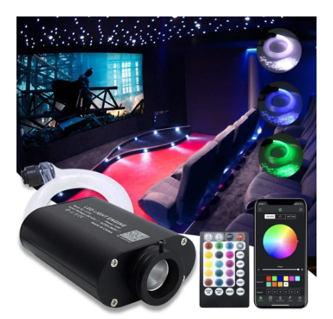 300 PCS - 0.03in 6.5ft LED 16W Fiber Optic Ceiling Star Light Kit - Headliner Magic Starlight Kits