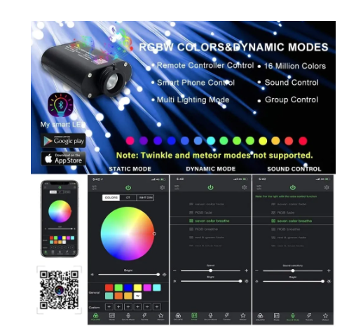 300 PCS - 0.03in 6.5ft LED 16W Fiber Optic Ceiling Star Light Kit - Headliner Magic Starlight Kits