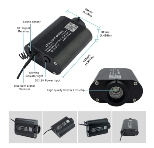 450 PCS - 0.03in 6.5ft LED 16W Fiber Optic Ceiling Star Light Kit - Headliner Magic Optic Ceiling Star Light Kit, Starlight Kits