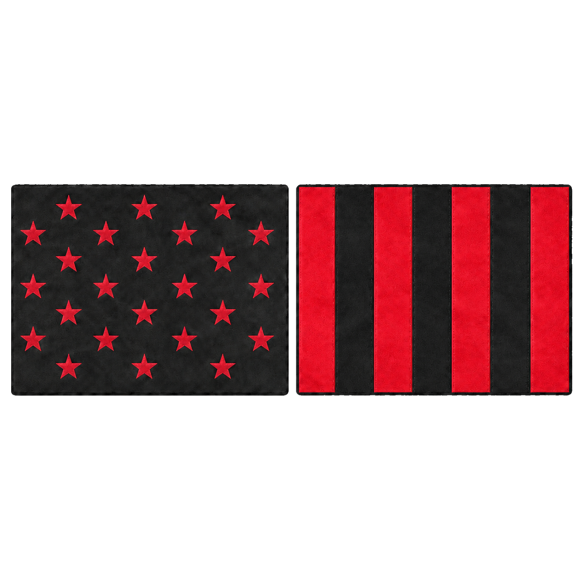Black and red American flag suede headliner with LH star and RH striped sun-visor cutaways