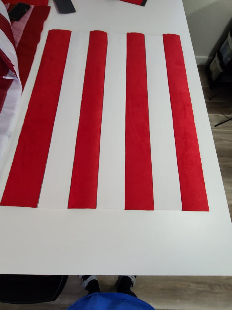 Red White Blue Suede American Flag Headliner Kit for Extended Cab Trucks