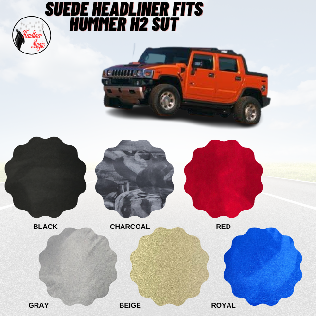 Custom Suede Headliner Fabric Material for Hummer H2 SUT