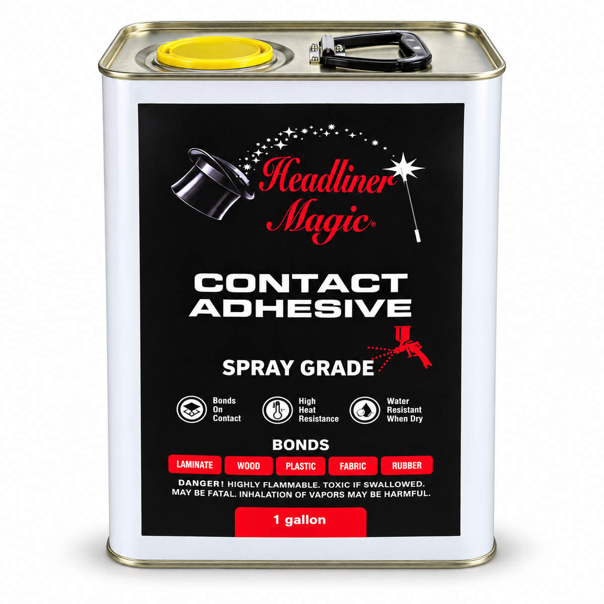 Headliner Magic 1-gallon spray-grade contact adhesive container.