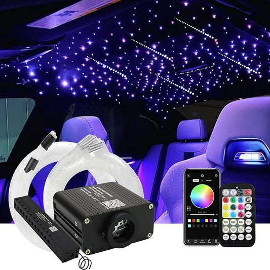 450 PCS Twinkle and Metero Shooting Starlight - 0.03in 6.5ft LED 16W Fiber Optic