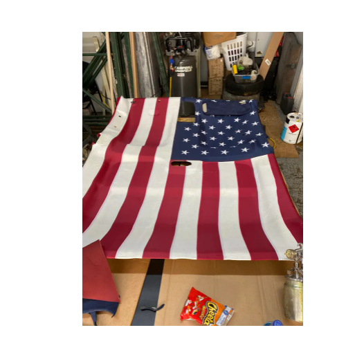 American Flag Headliner Ceiling Repair Fabric Material Kit for Crew / Quad Cab Trucks - Headliner Magic American Flag, Flag Headliner