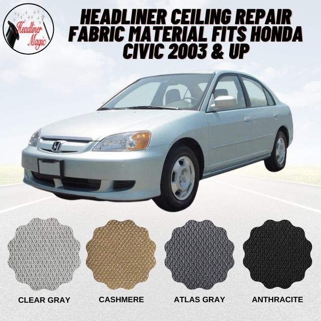 Headliner Ceiling Repair Fabric Material Fits HONDA CIVIC 2003 & UP