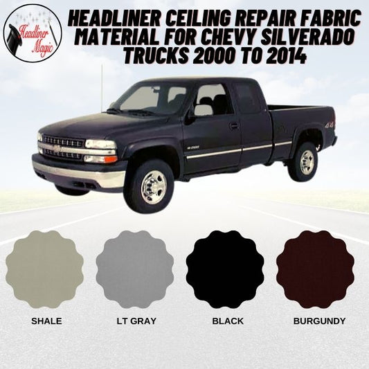 Headliner Ceiling Repair Fabric Material for Chevy Silverado Trucks 2000 to 2014